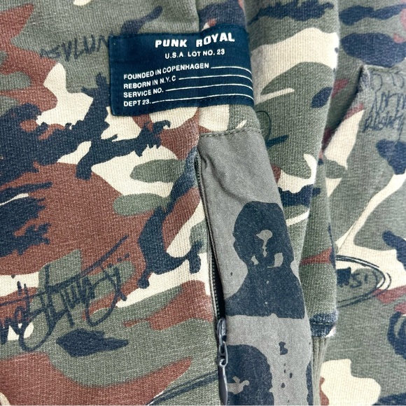 PUNK ROYAL Men's Camo Hoodie Sweatshirt Graphic Graffiti Print Size Large - Picture 4 of 10